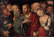 Lucas Cranach the Younger Christ and the Woman Taken in Adultery oil painting picture wholesale